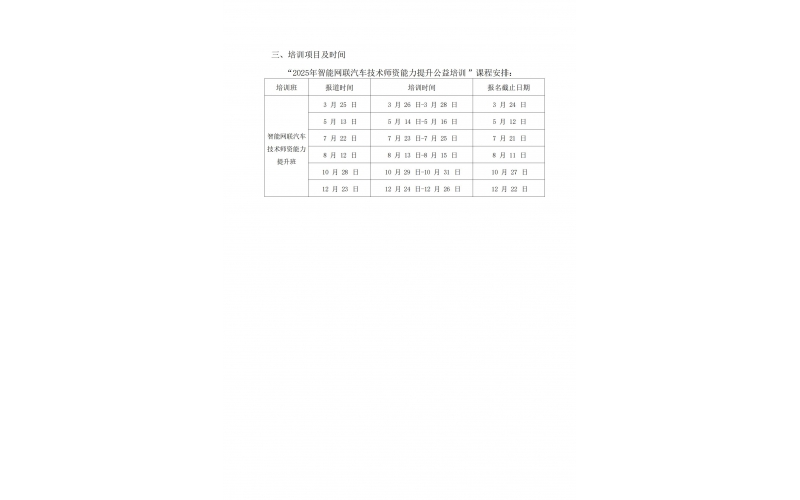 關于舉辦2025年智能網聯汽車技術師資能力提升公益培訓通知